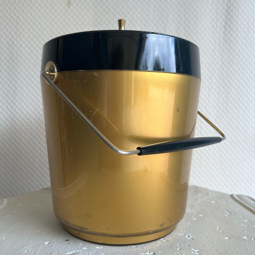 Mid Century Ice Bucket  Wine Chiller, Atomic Style  Vintage 1960s